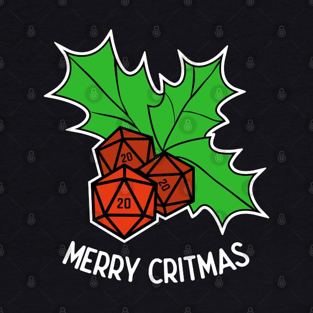 Merry Critmas RPG Holly Dice Tabletop Gamer by Shadowisper